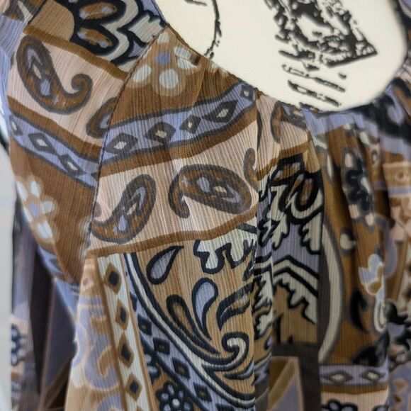 Free People Asymmetrical Halter Tank Top Brown and Tan - Picture 2 of 7